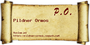 Pildner Ormos névjegykártya